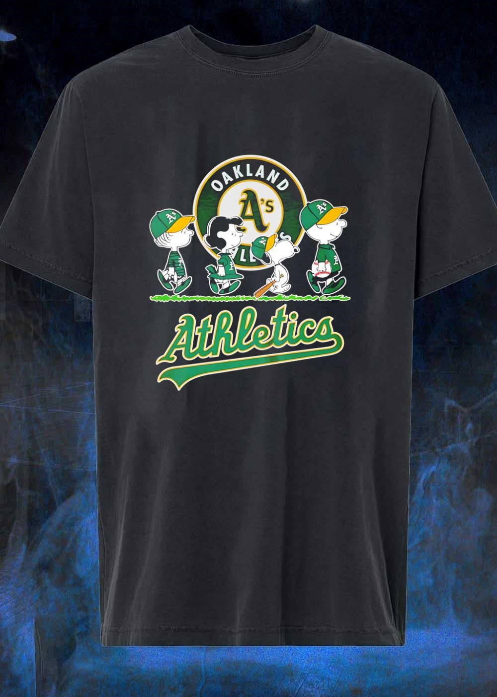 Peanuts Gang Walk Oakland A's Athletics - Adult & Kids T-Shirts, Sweatshirts & Hoodies apparel design preview 1
