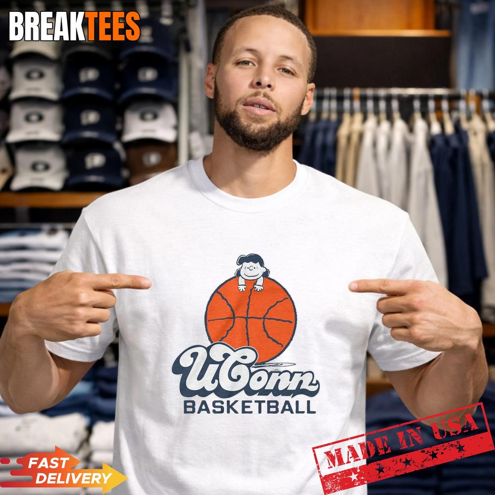 Peanuts x UConn Lucy Basketball - Adult & Kids T-Shirts, Sweatshirts & Hoodies apparel design preview 1