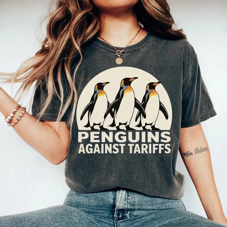 Penguins Against Tariffs Funny FDT - Adult & Kids T-Shirts, Sweatshirts & Hoodies apparel design preview 1