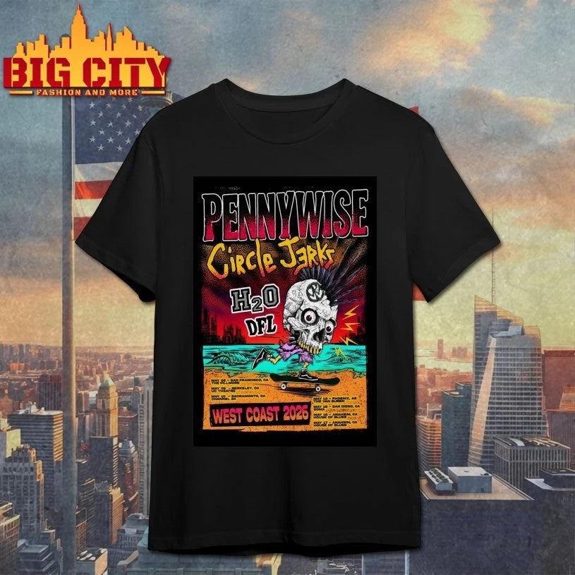 Pennywise And Circle Jerks West Coast 2026 Tour - Adult & Kids T-Shirts, Sweatshirts & Hoodies apparel design preview 1