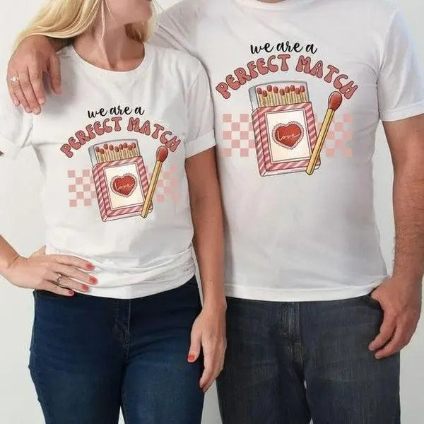 Perfect Match Valentine Couple Cotton Fabric Casual - Adult & Kids T-Shirts, Sweatshirts & Hoodies apparel design preview 1