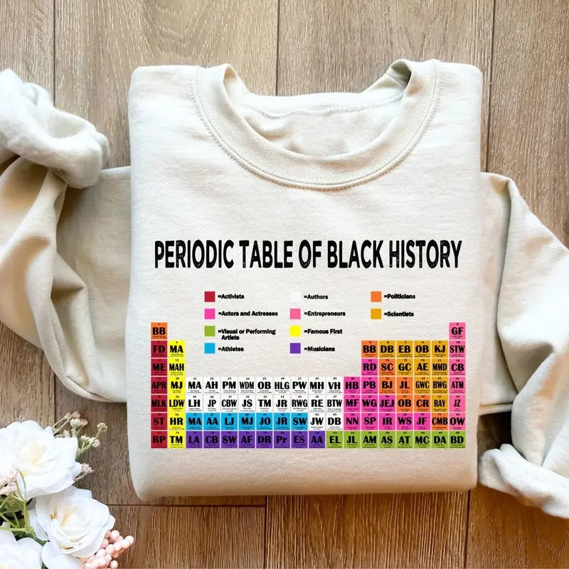 Periodic Table Black History Month - Adult & Kids T-Shirts, Sweatshirts & Hoodies apparel design preview 1