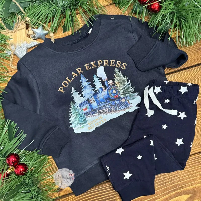 Personalised Family Polar Express Star PJ'S Matching - Adult & Kids T-Shirts, Sweatshirts & Hoodies apparel design preview 1