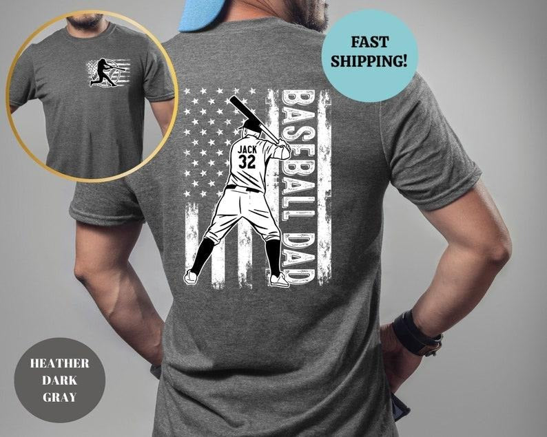 Personalized Baseball Dad - Adult & Kids T-Shirts, Sweatshirts & Hoodies apparel design preview 1