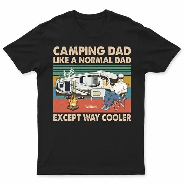 Personalized Camping Dad Retro Like Normal Except Way - Adult & Kids T-Shirts, Sweatshirts & Hoodies apparel design preview 1