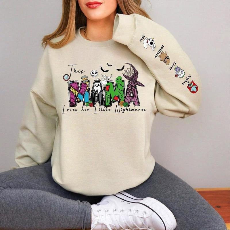 Personalized Spooky Mama Custom Halloween Characters - Adult & Kids T-Shirts, Sweatshirts & Hoodies apparel design preview 1