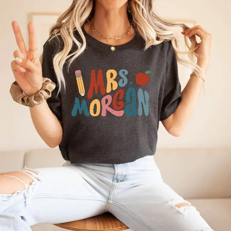 Personalized Teacher Happy First Day School Teachers - Adult & Kids T-Shirts, Sweatshirts & Hoodies apparel design preview 1