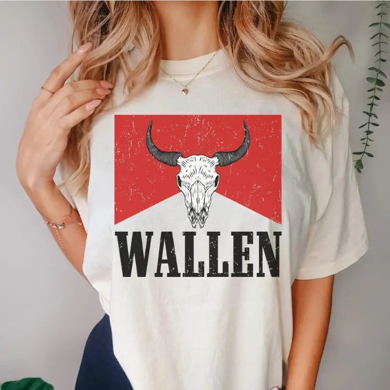 Personalized Wallen Country Bull Vintage Music - Adult & Kids T-Shirts, Sweatshirts & Hoodies apparel design preview 1