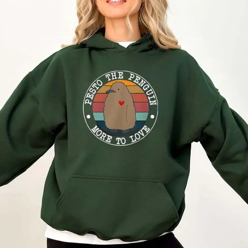 Pesto Penguin More Love Casual Street Fleece Hooded - Adult & Kids T-Shirts, Sweatshirts & Hoodies apparel design preview 1