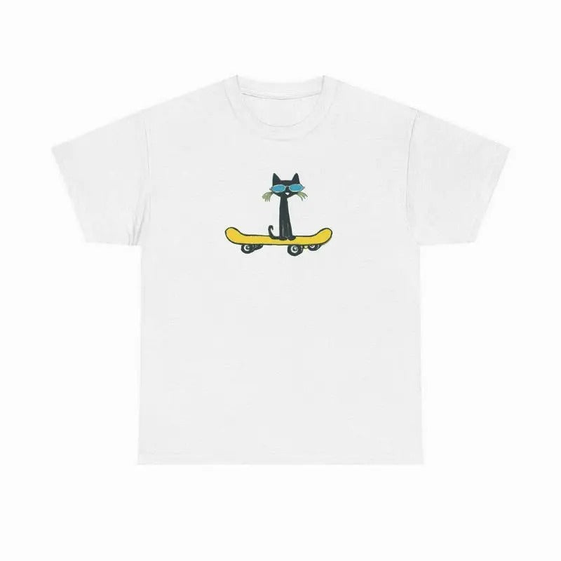 Pete Cat Skateboard Cotton Uniex - Adult & Kids T-Shirts, Sweatshirts & Hoodies apparel design preview 1