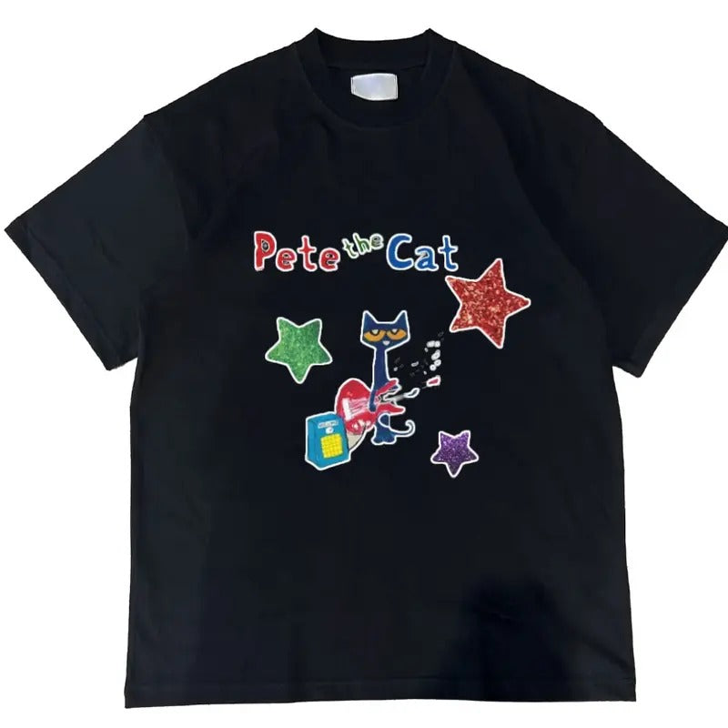 Pete Cat Childhood Memories Cute Cartoon Character - Adult & Kids T-Shirts, Sweatshirts & Hoodies apparel design preview 1