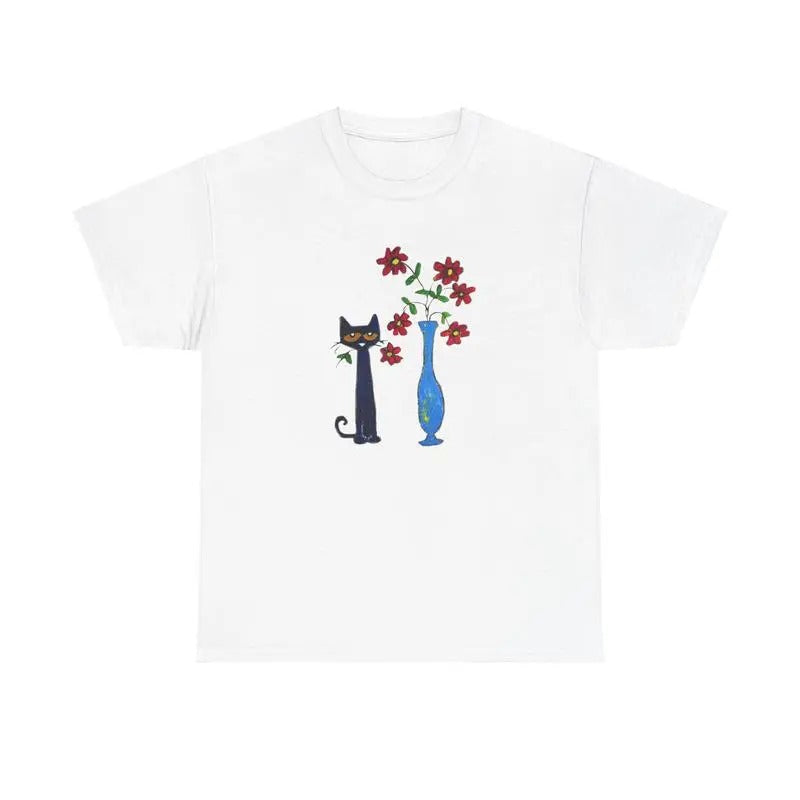 Pete Cat Floral Cute Casual Art - Adult & Kids T-Shirts, Sweatshirts & Hoodies apparel design preview 1