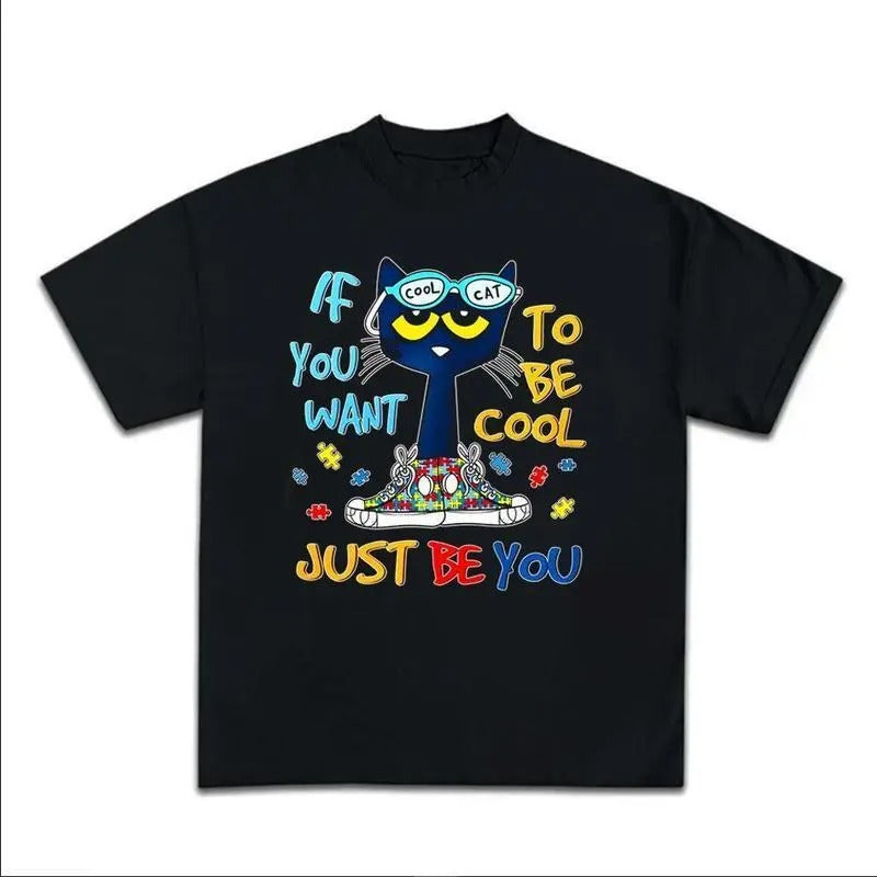 Pete Cat Childhood Memories Cute Cartoon Character - Adult & Kids T-Shirts, Sweatshirts & Hoodies apparel design preview 1