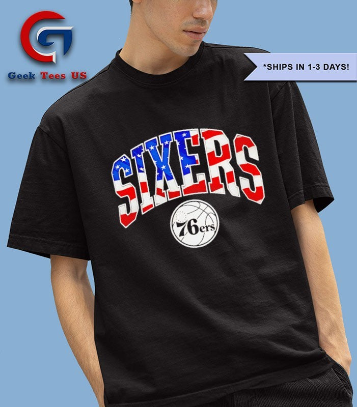 Philadelphia 76ers Sixers American flag NBA - Adult & Kids T-Shirts, Sweatshirts & Hoodies apparel design preview 1