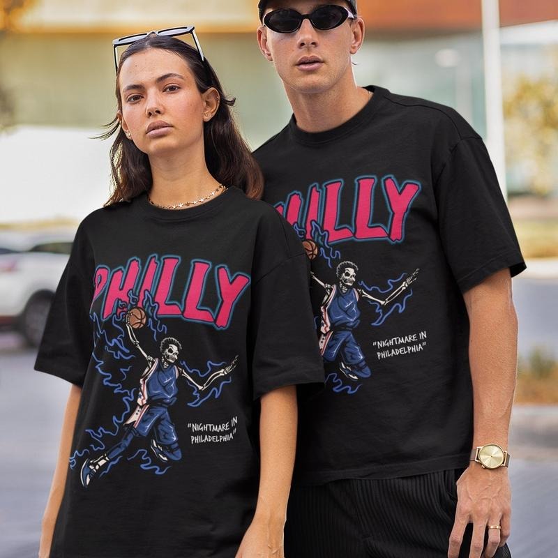 Philadelphia Basketball Vintage Retro Casual - Adult & Kids T-Shirts, Sweatshirts & Hoodies apparel design preview 1