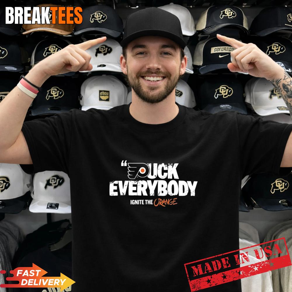 Philadelphia Flyers Puck Everybody Ignite The Orange - Adult & Kids T-Shirts, Sweatshirts & Hoodies apparel design preview 1