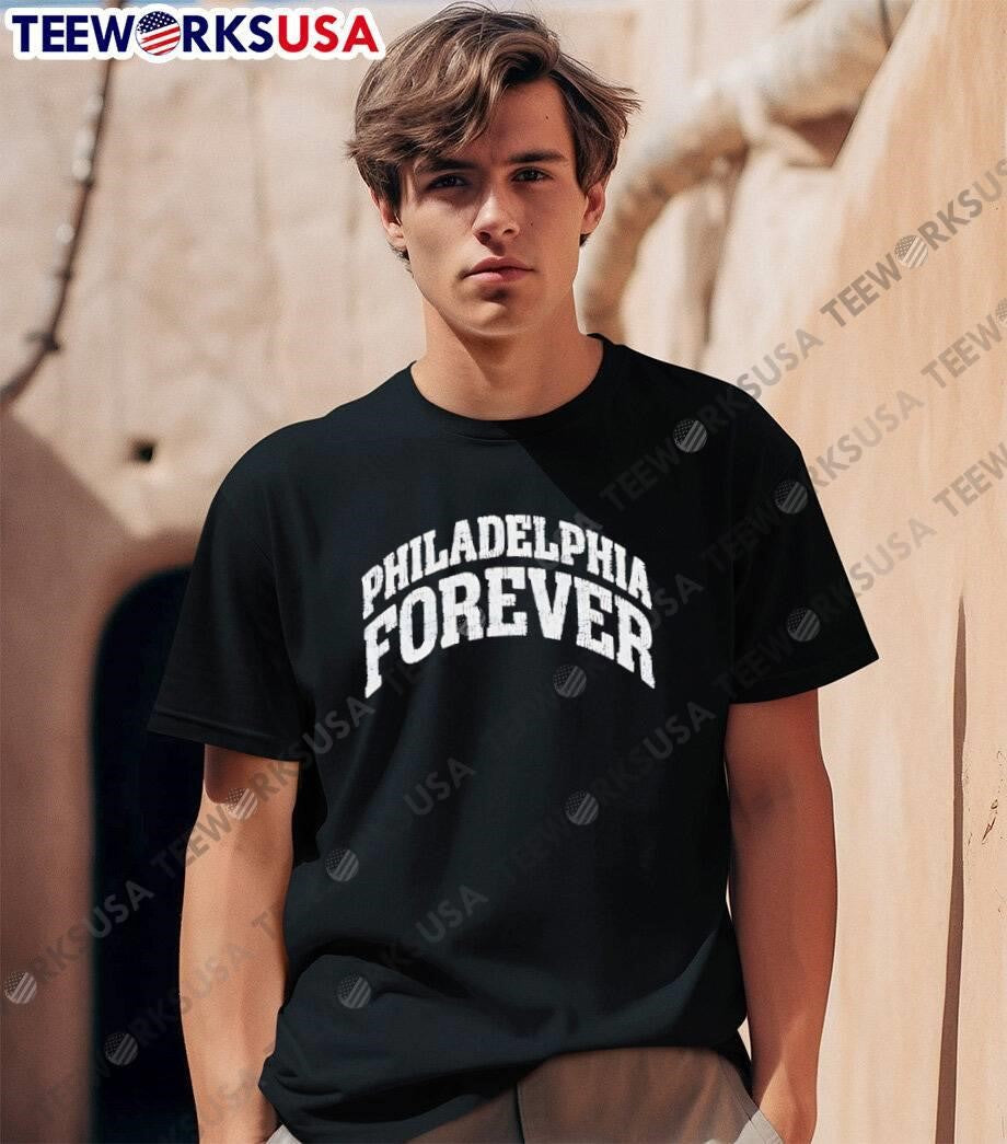 Philadelphia Forever Arch Logo White Text Apparel - Adult & Kids T-Shirts, Sweatshirts & Hoodies apparel design preview 1