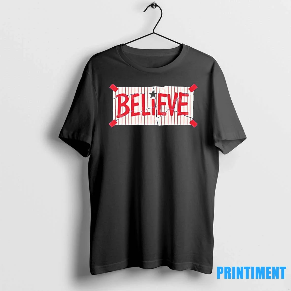 Philadelphia Phillies Believe Taped Back Together - Adult & Kids T-Shirts, Sweatshirts & Hoodies apparel design preview 1