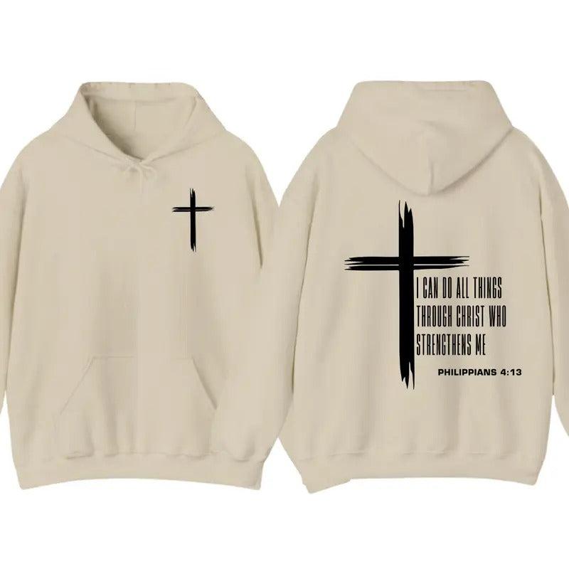 Philippians 4:13 Inspirational Christian 2 Sided Bold - Adult & Kids T-Shirts, Sweatshirts & Hoodies apparel design preview 1