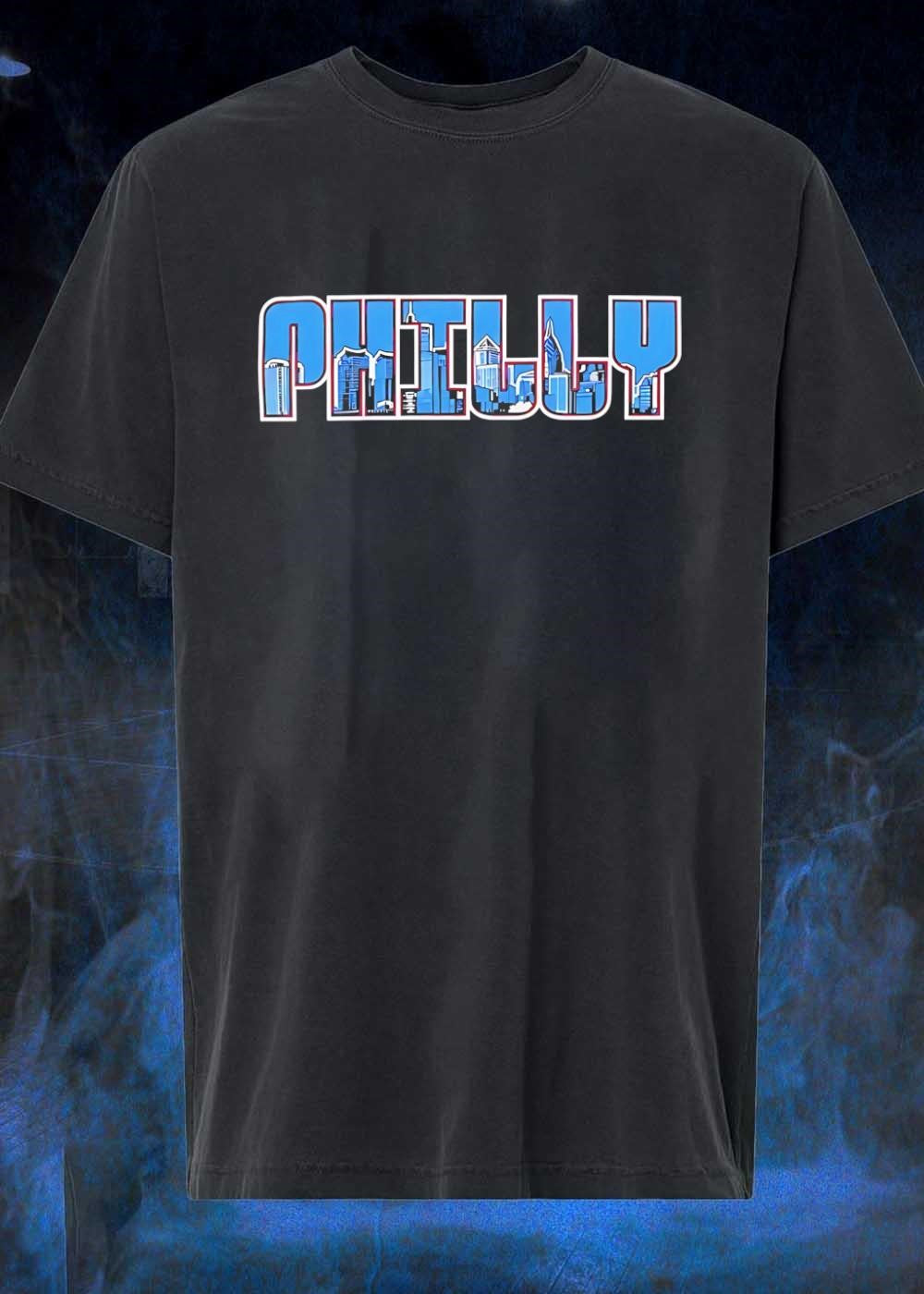 Philly Skyline Silhouette Graphic Premium - Adult & Kids T-Shirts, Sweatshirts & Hoodies apparel design preview 1