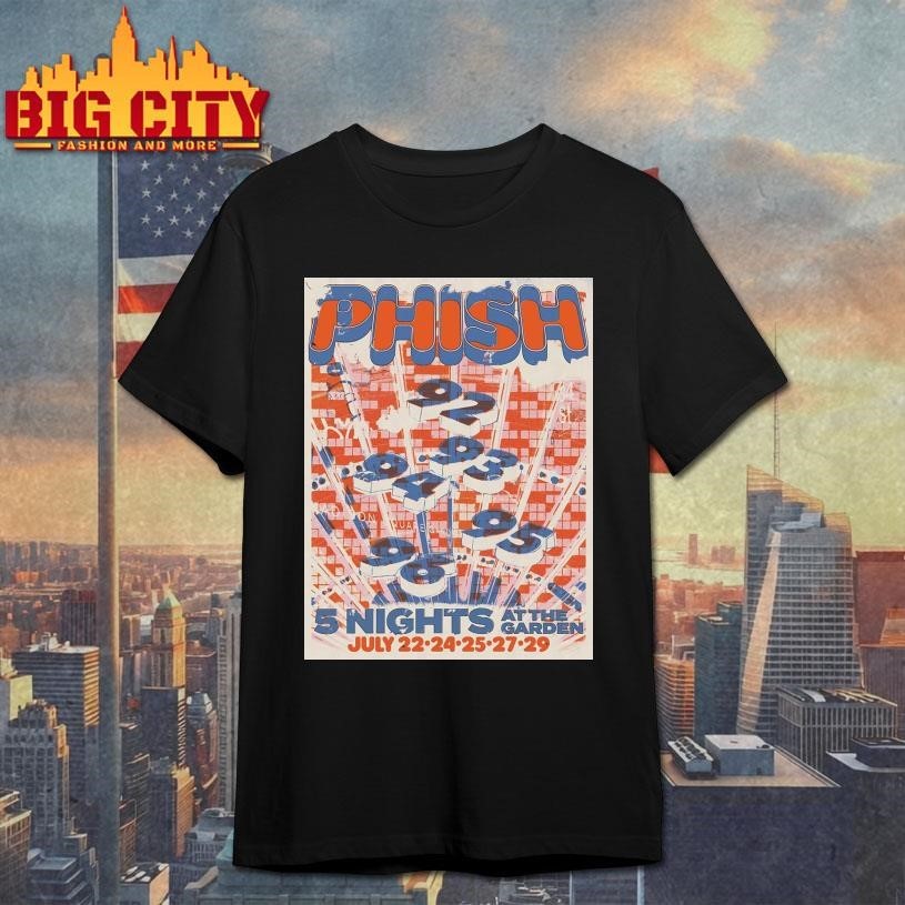 Phish 5 Nights At The Garden From July 22 To 29 2026 - Adult & Kids T-Shirts, Sweatshirts & Hoodies apparel design preview 1