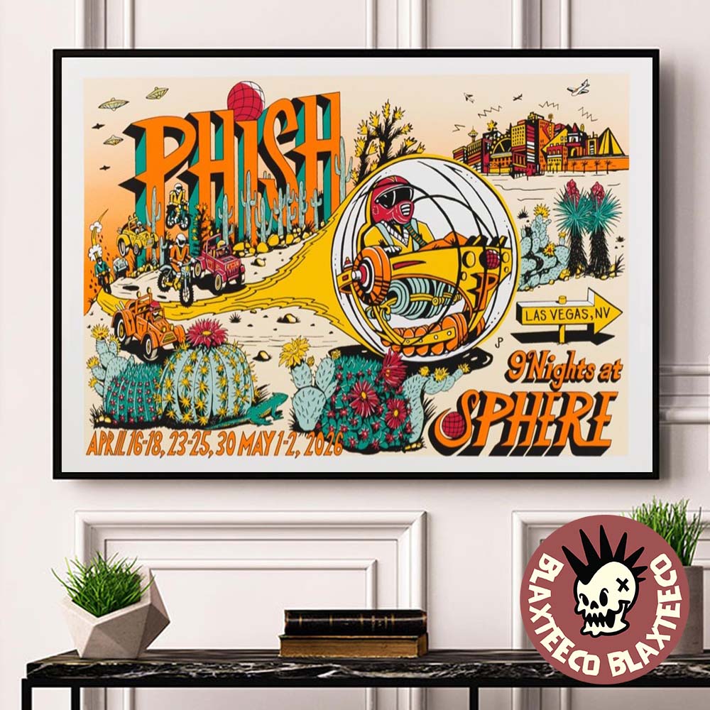 Phish 9 Nights At Sphere Las Vegas 2026 LE Poster On - Adult & Kids T-Shirts, Sweatshirts & Hoodies apparel design preview 1