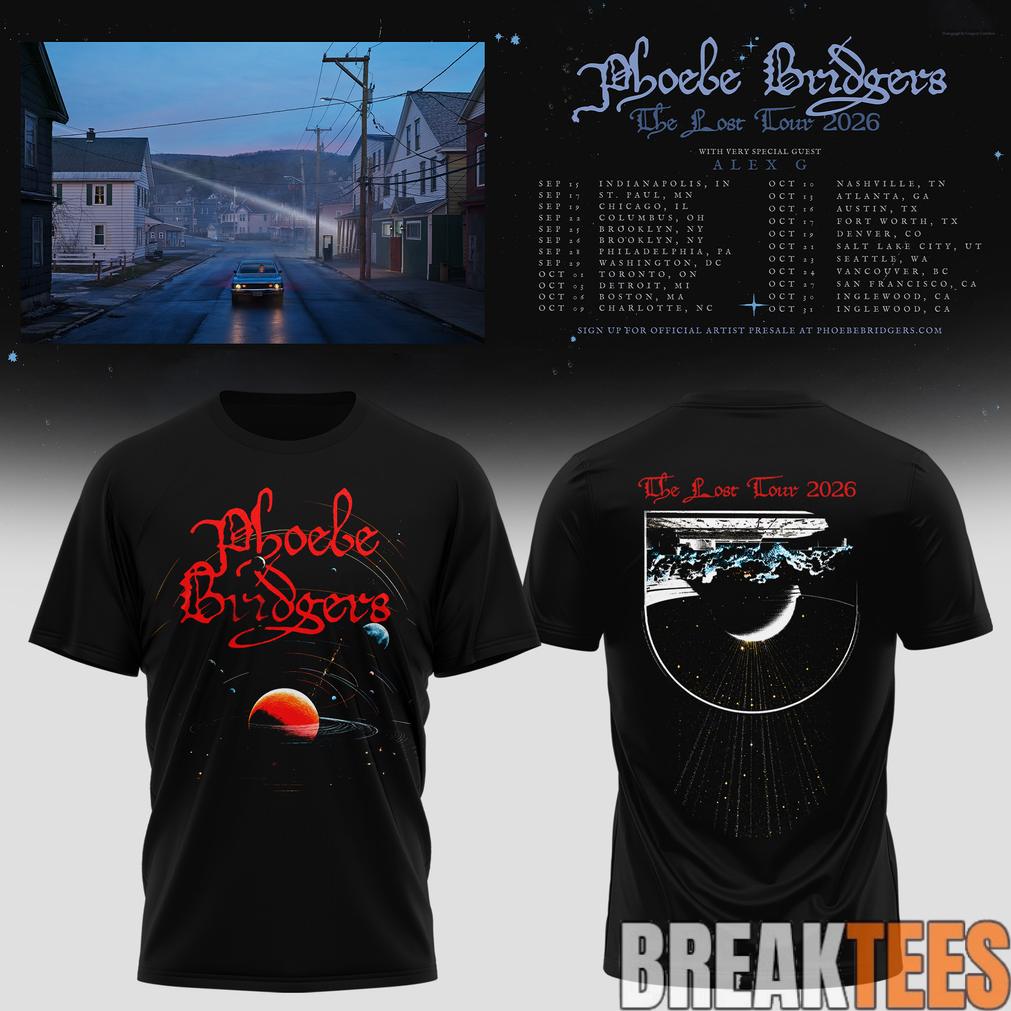 Phoebe Bridgers x The Lost Tour 2026 - Adult & Kids T-Shirts, Sweatshirts & Hoodies apparel design preview 1