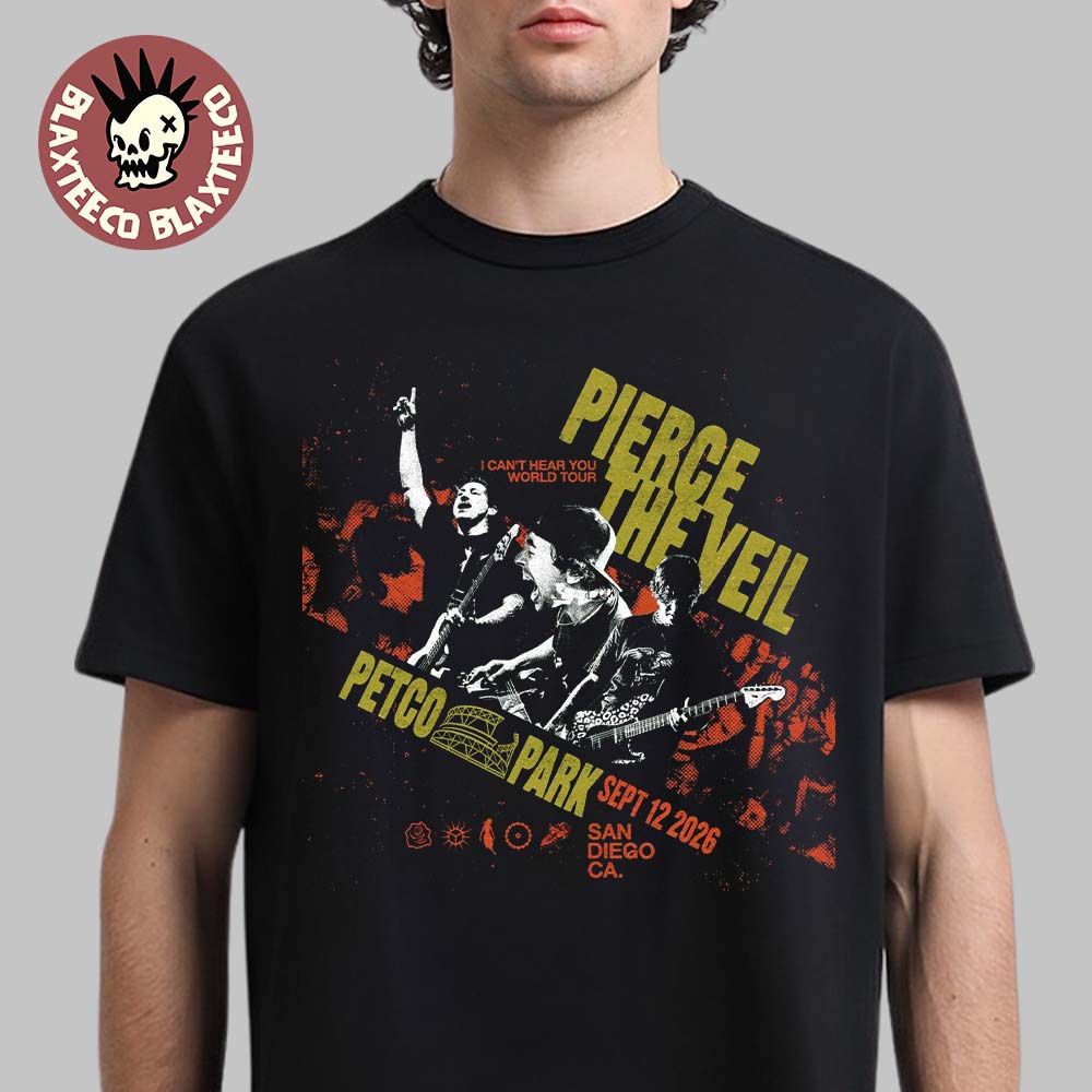Pierce The Veil I Can't Hear You World Tour 2026 San - Adult & Kids T-Shirts, Sweatshirts & Hoodies apparel design preview 1