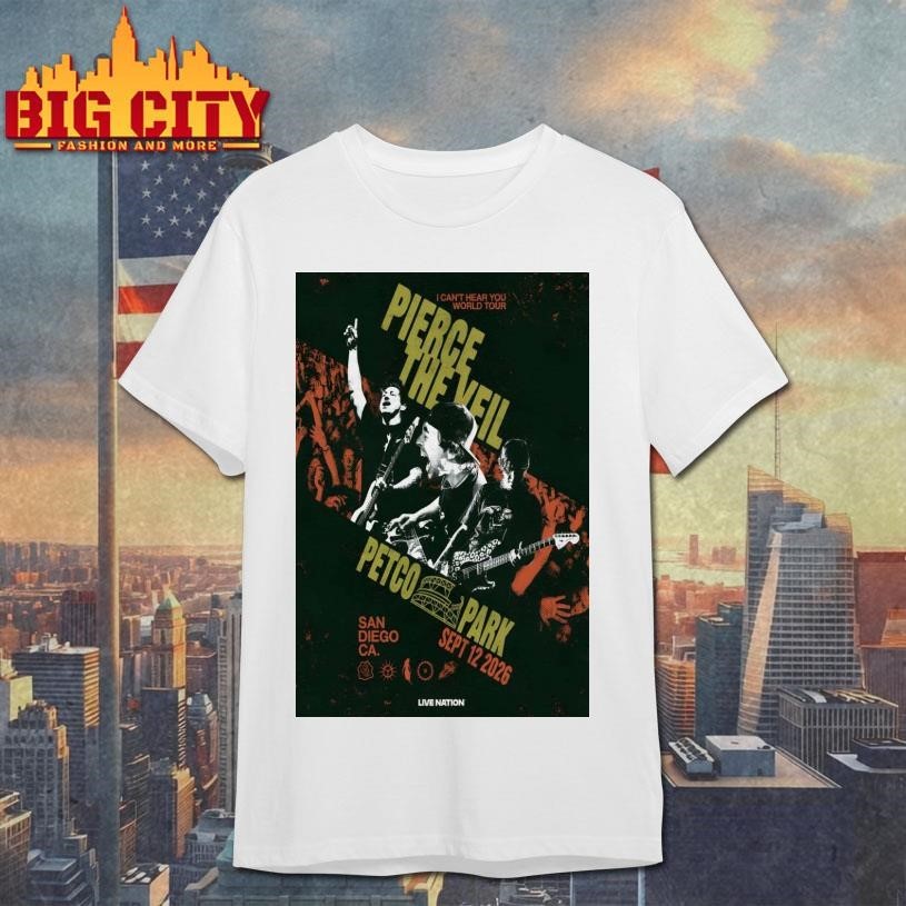 Pierce The Veil Tour San Diego CA On Sept 12 2026 - Adult & Kids T-Shirts, Sweatshirts & Hoodies apparel design preview 1