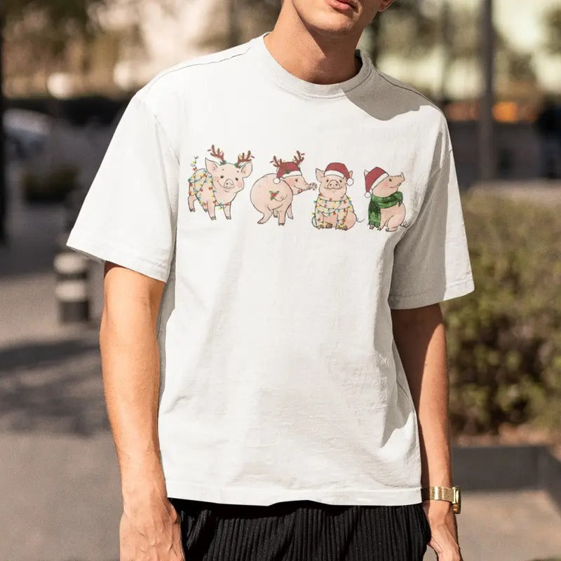 Pig Funny New Year Xmas - Adult & Kids T-Shirts, Sweatshirts & Hoodies apparel design preview 1