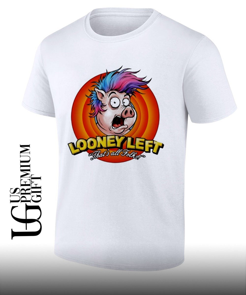 Pig Looney Left That's All Folks - Adult & Kids T-Shirts, Sweatshirts & Hoodies apparel design preview 1