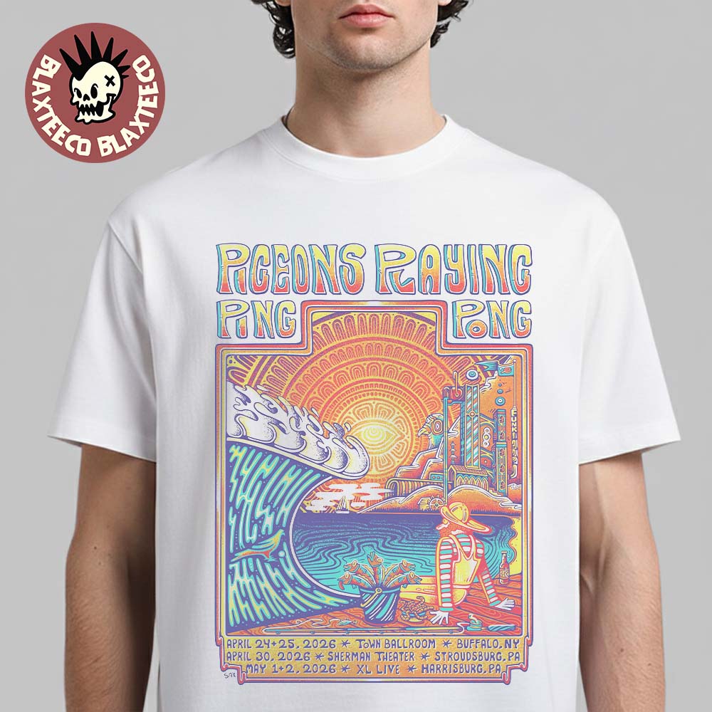 Pigeons Playing Ping Pong Upcoming Shows Poster In - Adult & Kids T-Shirts, Sweatshirts & Hoodies apparel design preview 1