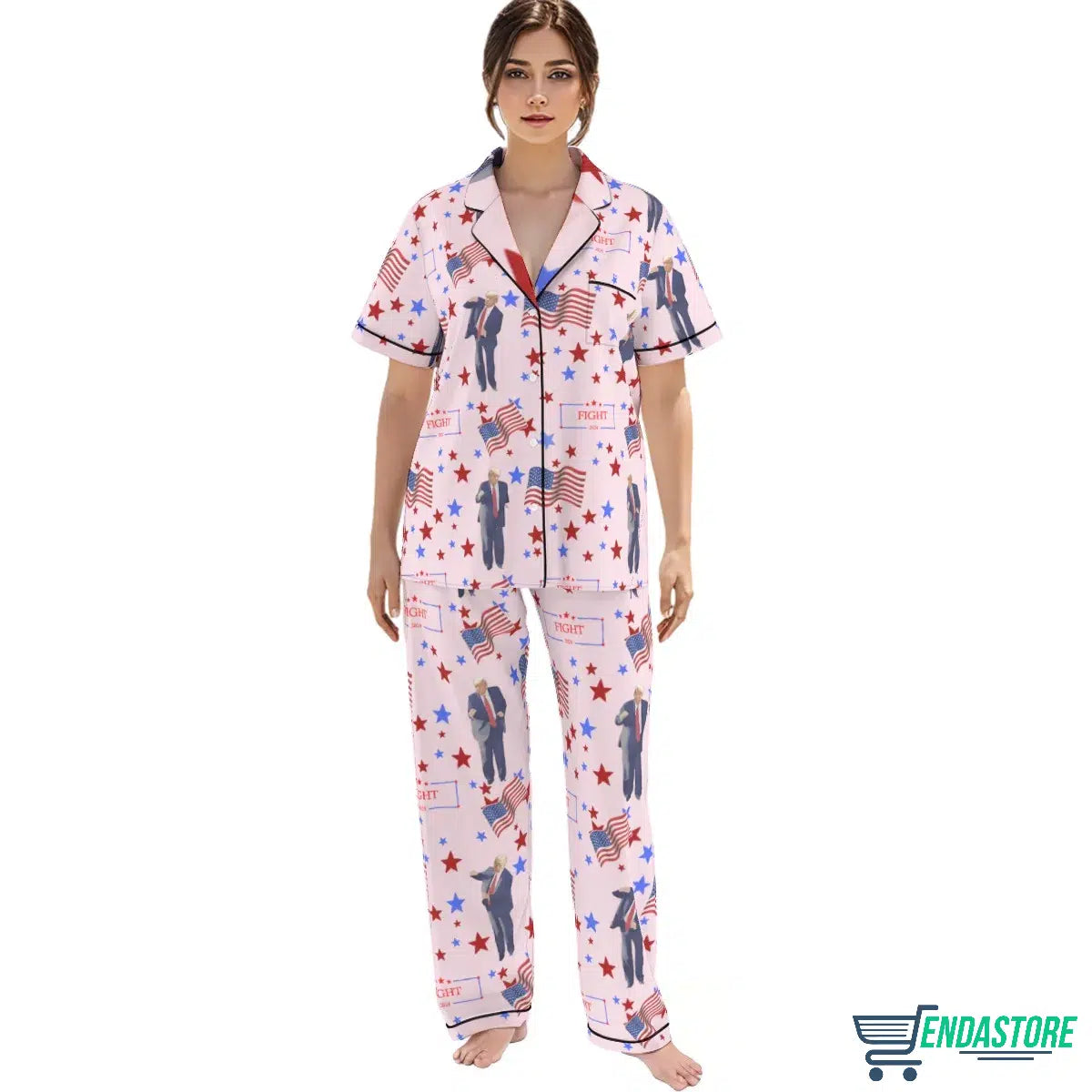 Pink long Trump Dance Fight Pajama Set 3D Sweater - Gift Idea product image 2