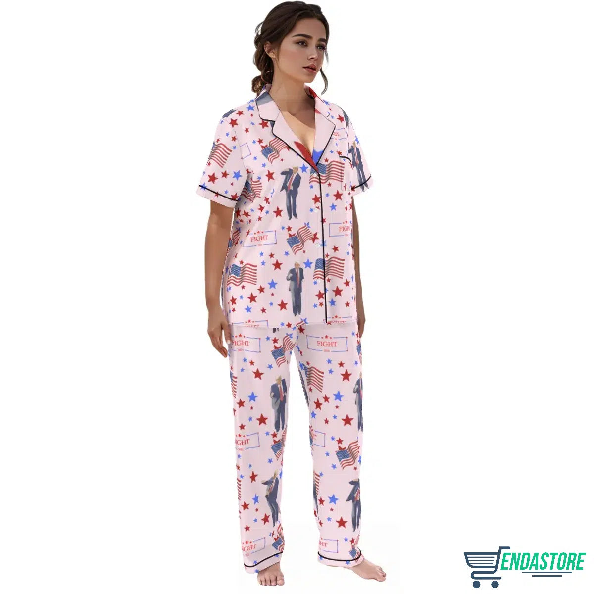 Pink long Trump Dance Fight Pajama Set 3D Sweater - Gift Idea product image 4