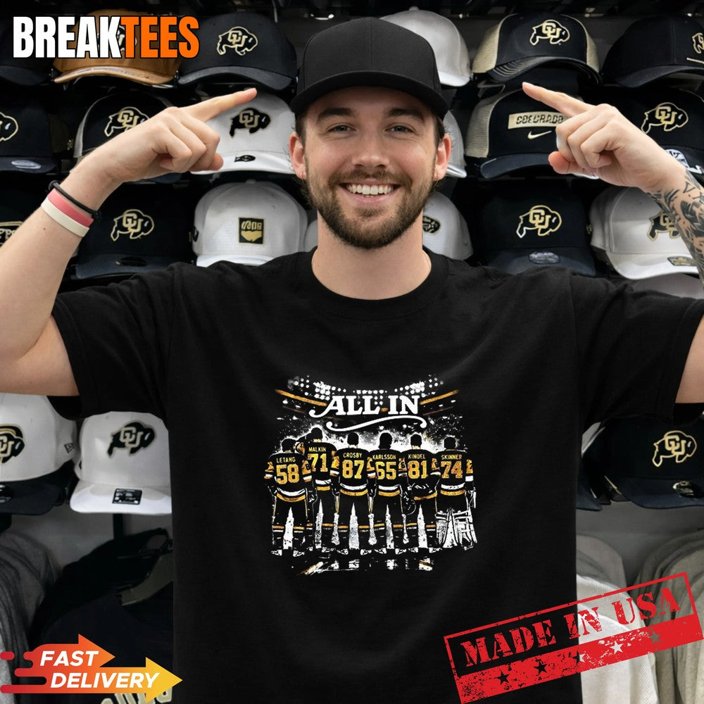 Pittsburgh Penguins NHL 2026 playoffs all in players - Adult & Kids T-Shirts, Sweatshirts & Hoodies apparel design preview 1