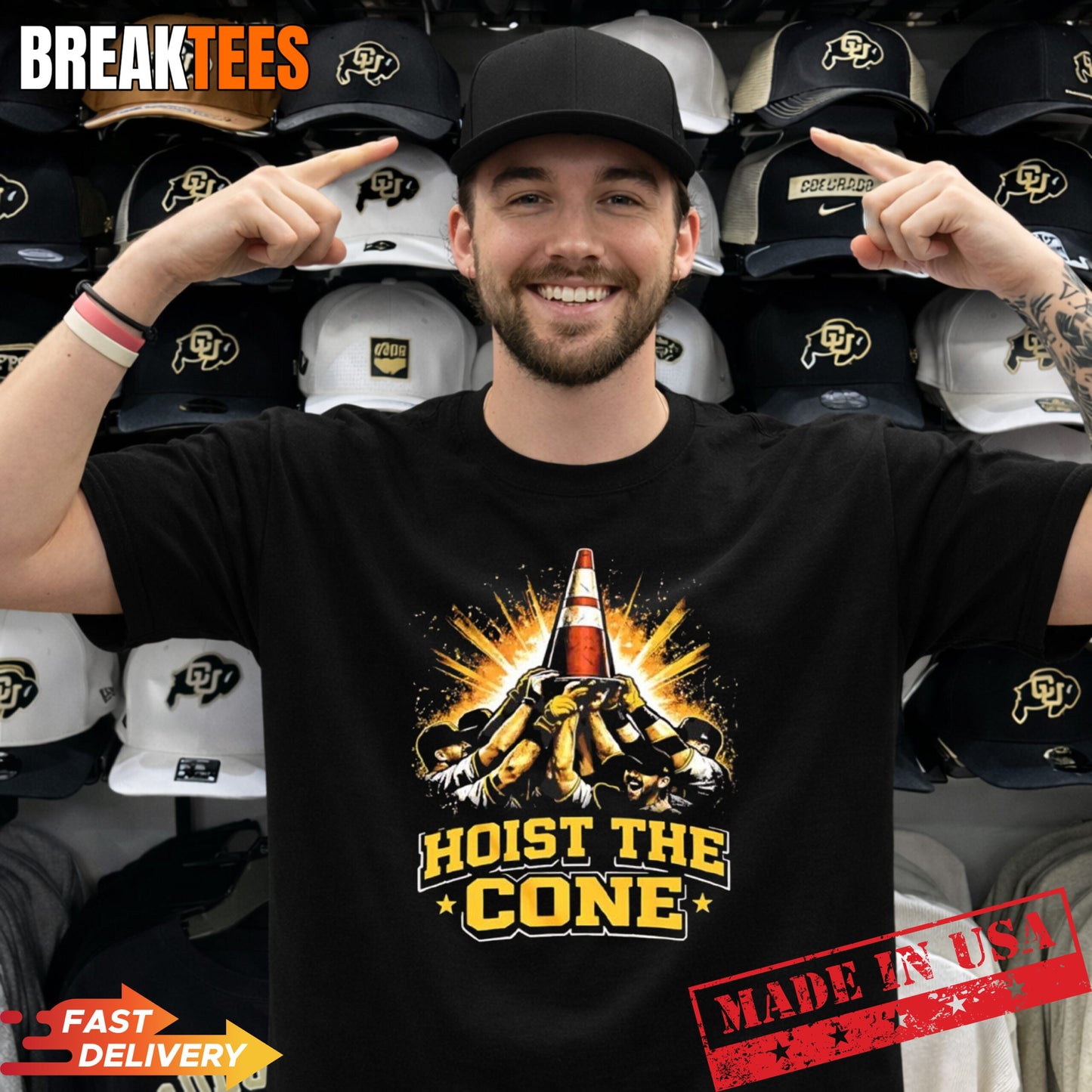 Pittsburgh Pirates MLB hoist the cone baseball lover - Adult & Kids T-Shirts, Sweatshirts & Hoodies apparel design preview 1