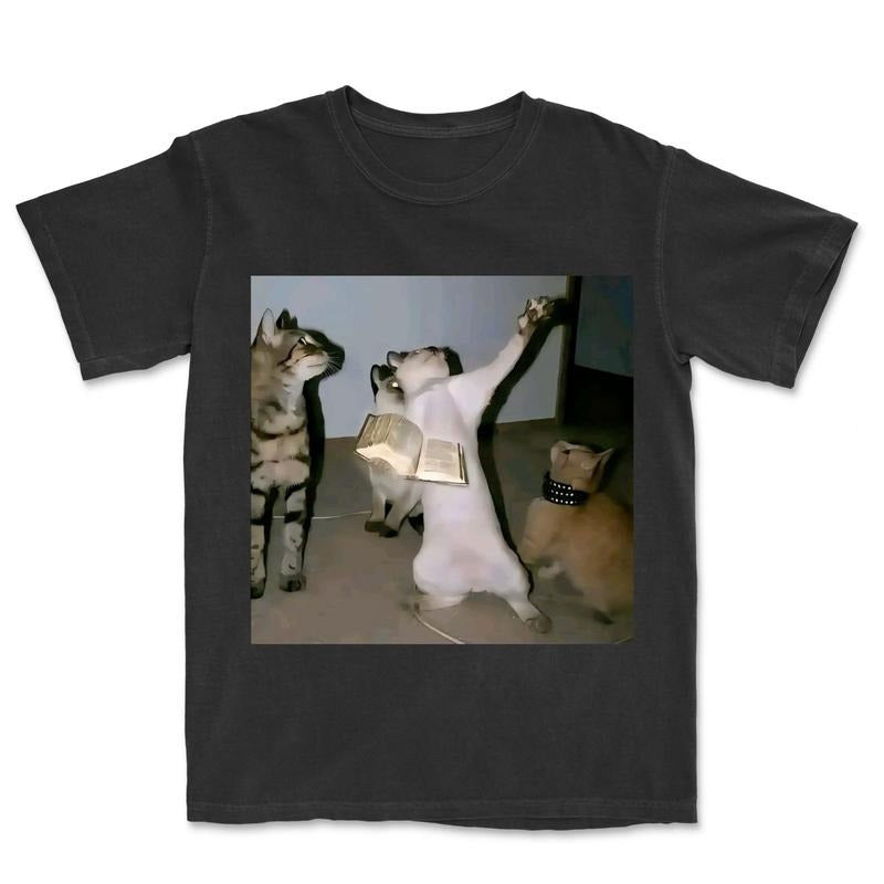 Playing Attack Titan Vr First Time Cat Love Vintage - Adult & Kids T-Shirts, Sweatshirts & Hoodies apparel design preview 1