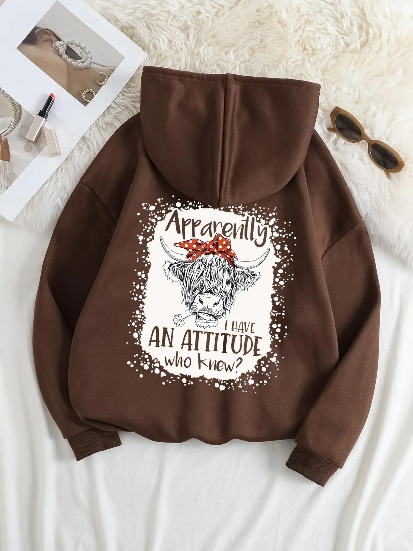 Plus Size Cartoon Cow Print Drop Shoulder Casual - Adult & Kids T-Shirts, Sweatshirts & Hoodies apparel design preview 1