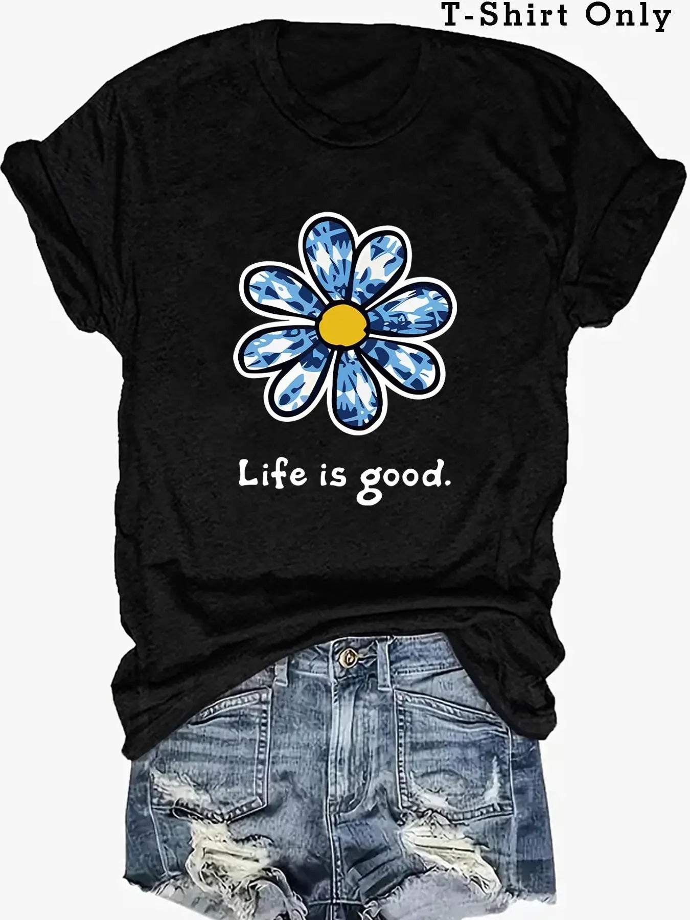 Plus Size Cartoon Floral Letter Print Round Neck - Adult & Kids T-Shirts, Sweatshirts & Hoodies apparel design preview 1