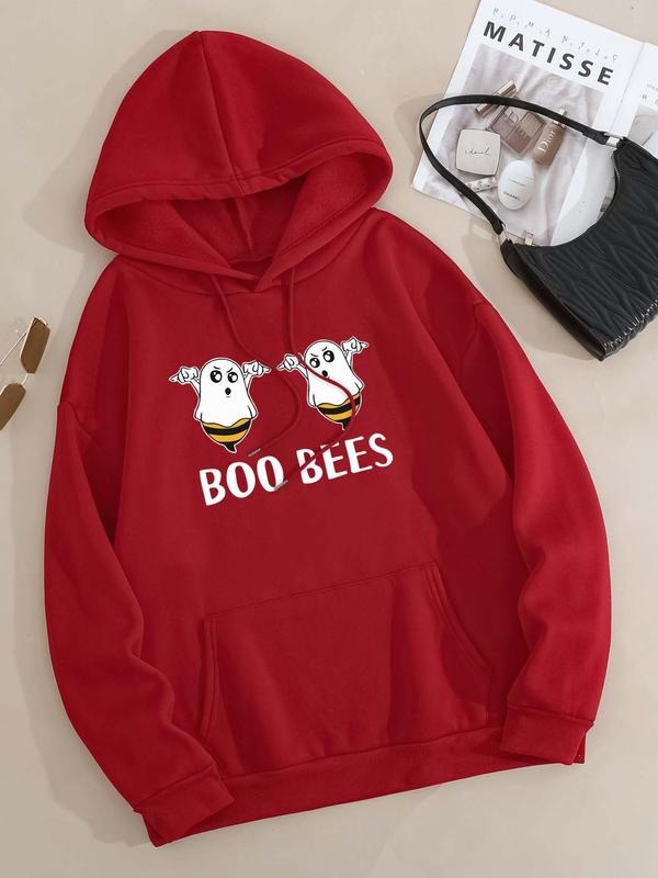 Plus Size Cartoon Ghost Letter Print Drop Shoulder - Adult & Kids T-Shirts, Sweatshirts & Hoodies apparel design preview 1