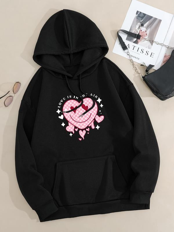 Plus Size Cartoon Heart Letter Print Drop Shoulder - Adult & Kids T-Shirts, Sweatshirts & Hoodies apparel design preview 1