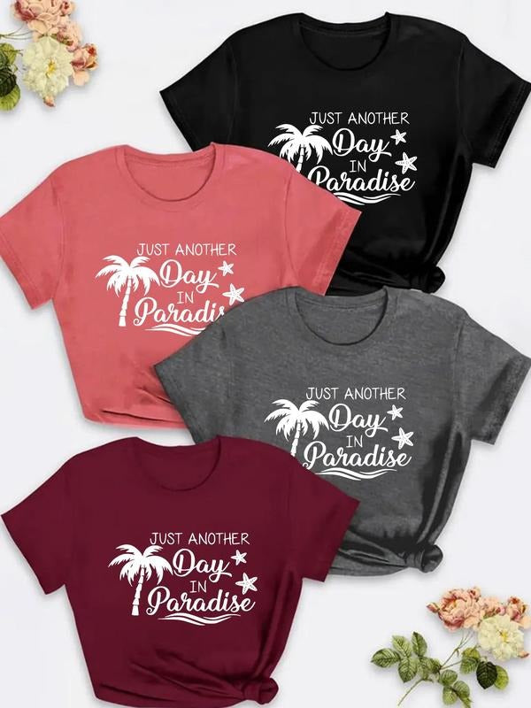 Plus Size Coconut Tree Letter Print Round Neck Casual - Adult & Kids T-Shirts, Sweatshirts & Hoodies apparel design preview 1