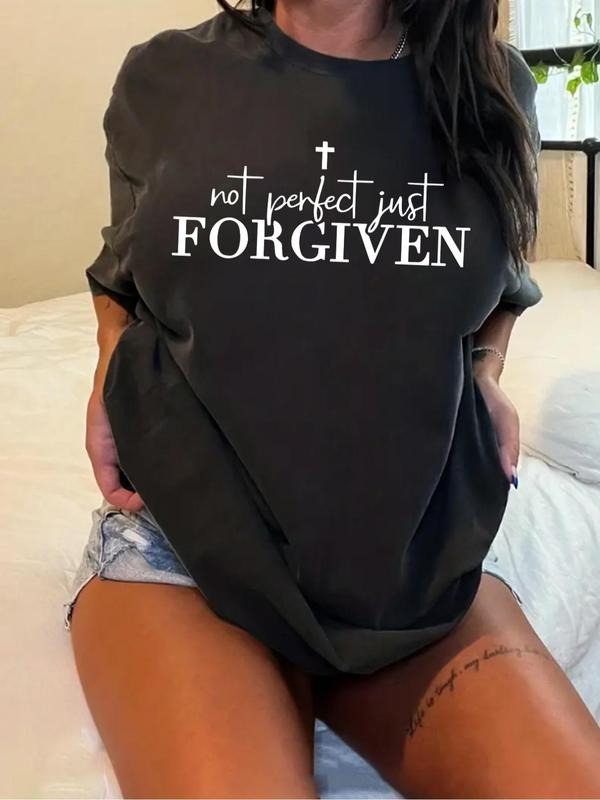 Plus Size Cross Letter Print Drop Shoulder Casual - Adult & Kids T-Shirts, Sweatshirts & Hoodies apparel design preview 1