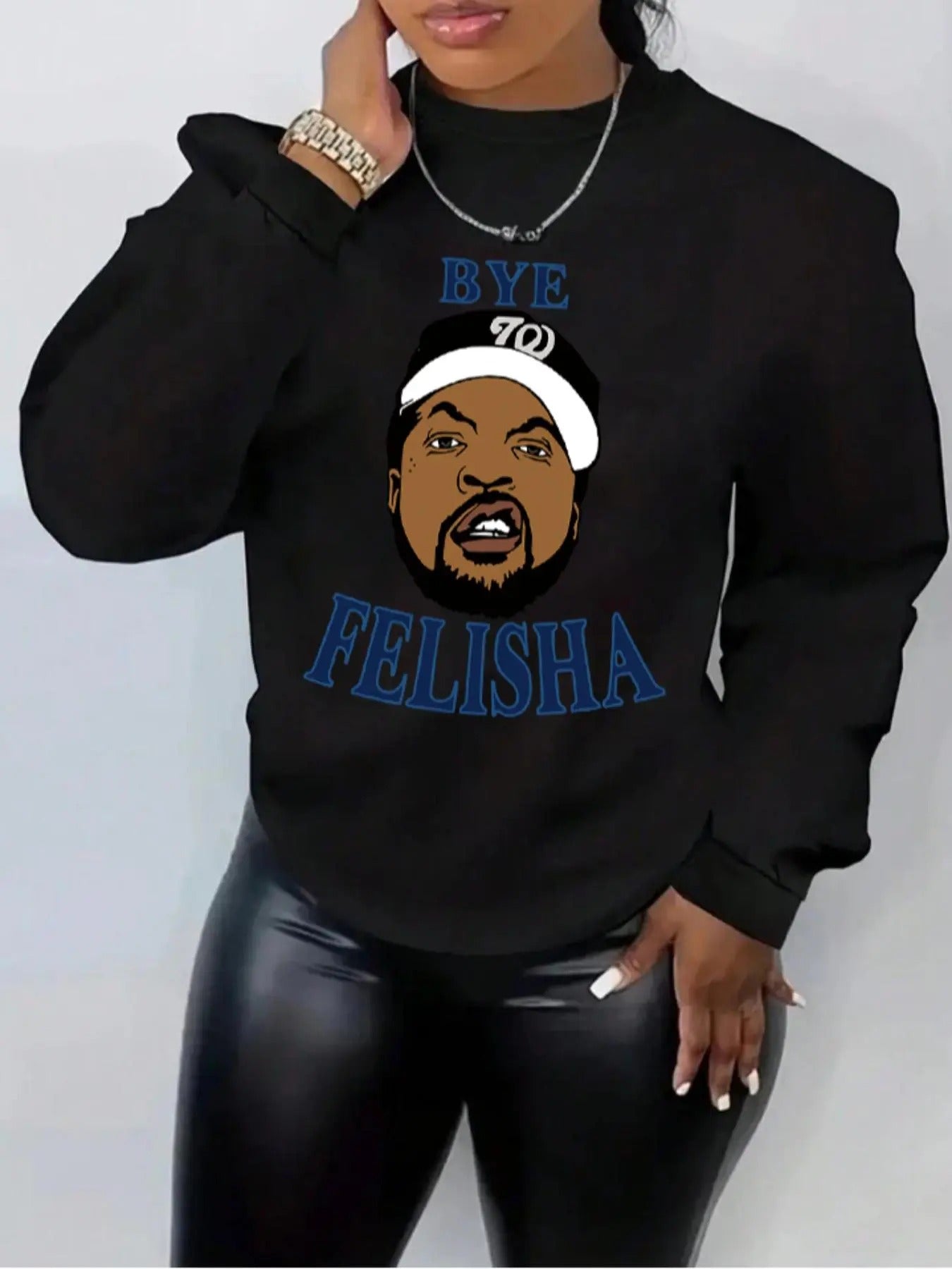 Plus Size Figure Letter Print Drop Shoulder Casual - Adult & Kids T-Shirts, Sweatshirts & Hoodies apparel design preview 1