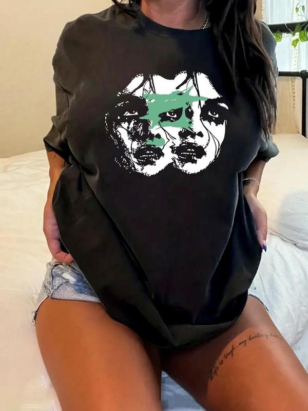 Plus Size Figure Print Short Sleeve Casual Crew Neck - Adult & Kids T-Shirts, Sweatshirts & Hoodies apparel design preview 1