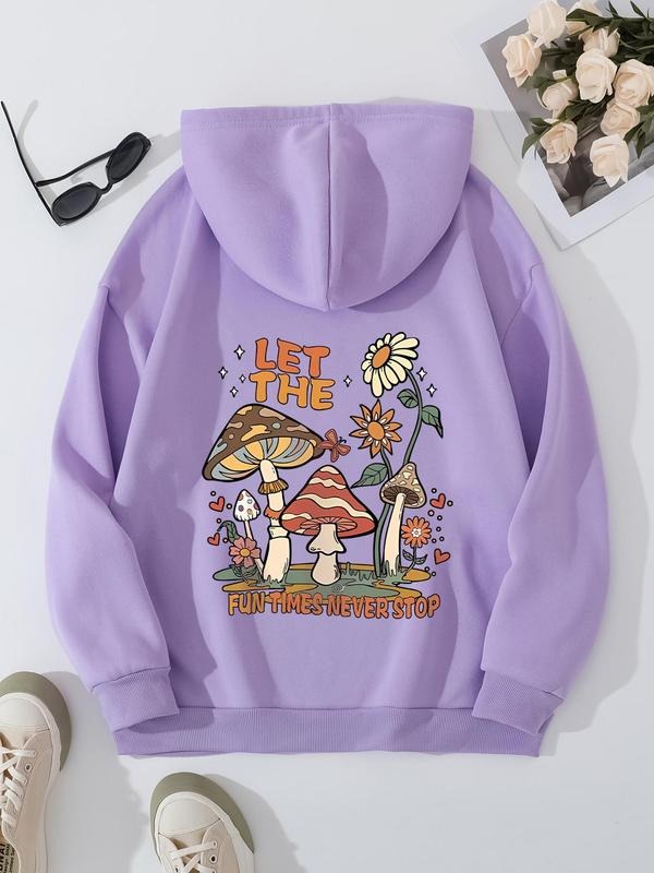 Plus Size Floral Mushroom Print Drop Shoulder Casual - Adult & Kids T-Shirts, Sweatshirts & Hoodies apparel design preview 1