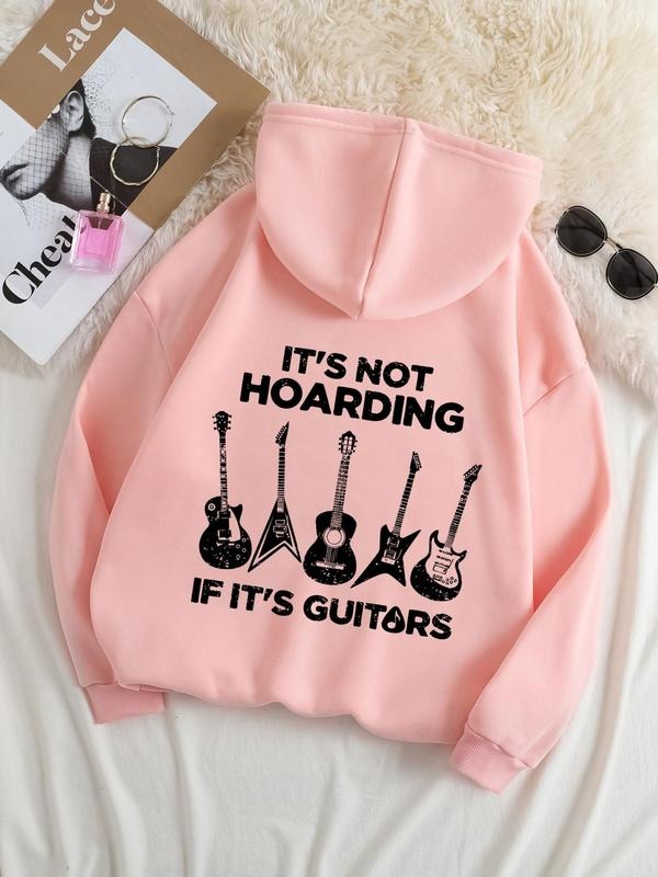 Plus Size Guitar Letter Print Drawstring Pocket - Adult & Kids T-Shirts, Sweatshirts & Hoodies apparel design preview 1