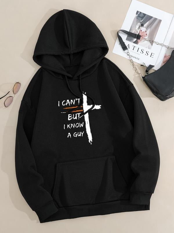 Plus Size Letter Cross Print Drop Shoulder Casual - Adult & Kids T-Shirts, Sweatshirts & Hoodies apparel design preview 1