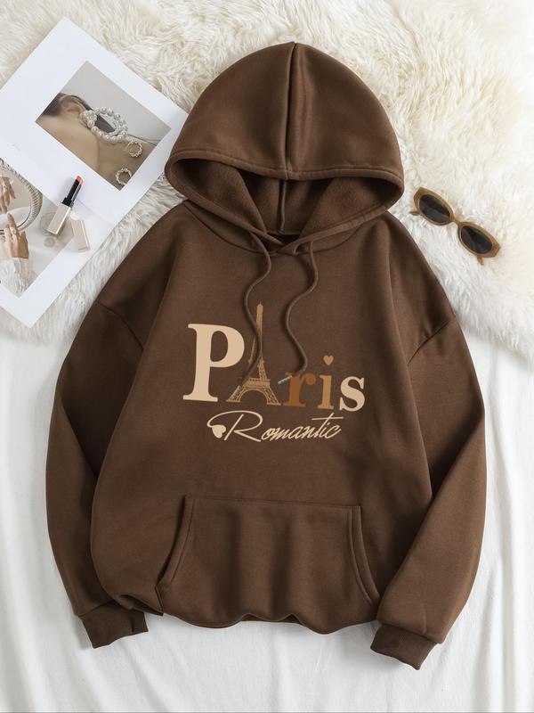 Plus Size Letter Print Drop Shoulder Drawstring - Adult & Kids T-Shirts, Sweatshirts & Hoodies apparel design preview 1