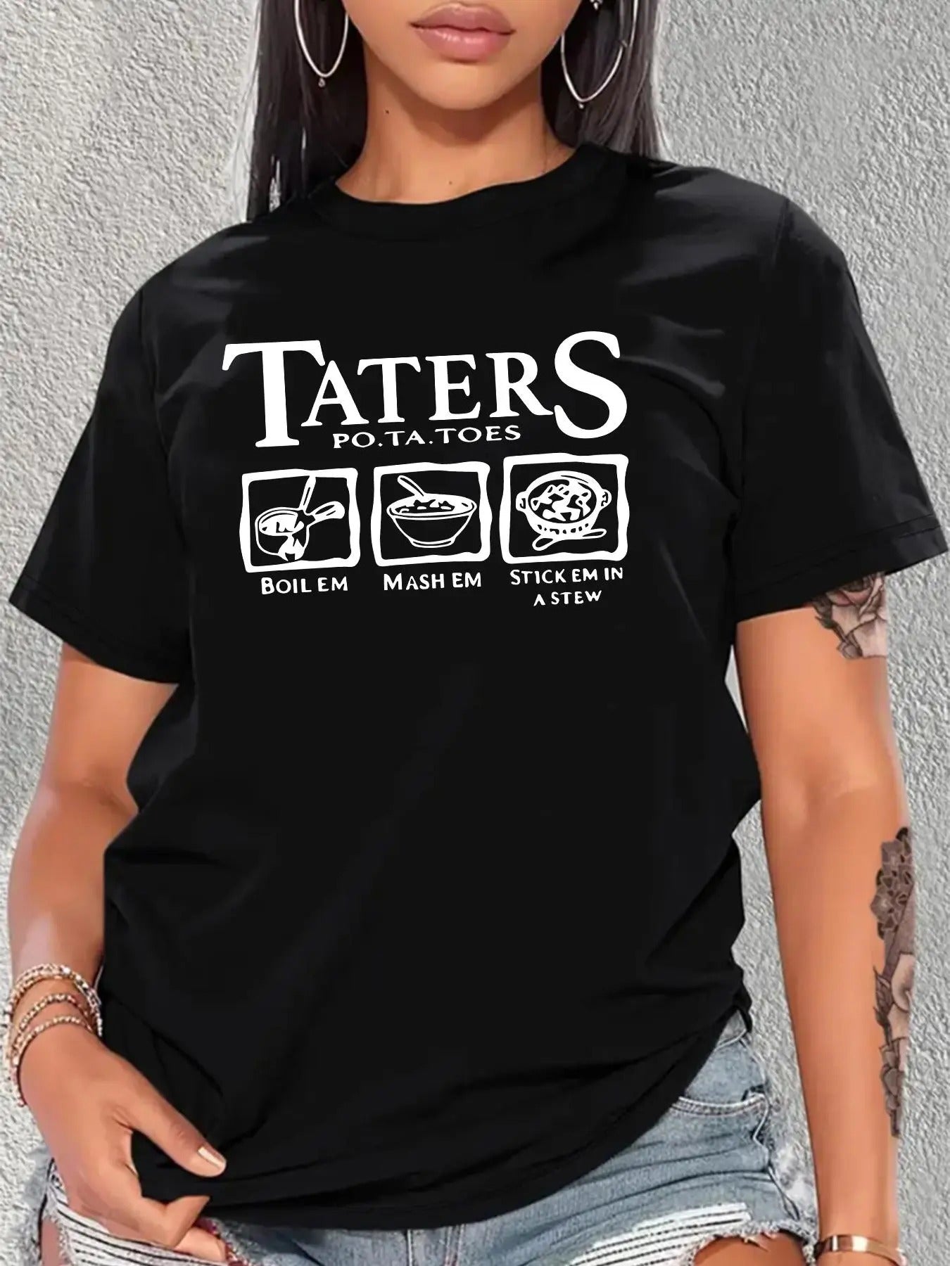 Plus Size Letter Round Neck Casual Short Sleeve - Adult & Kids T-Shirts, Sweatshirts & Hoodies apparel design preview 1